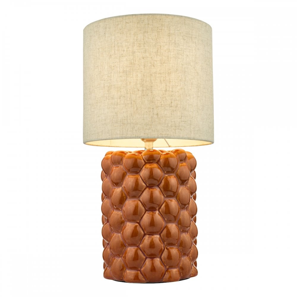 Dar JAY4211 Jayden Table Lamp Orange Glaze With Shade