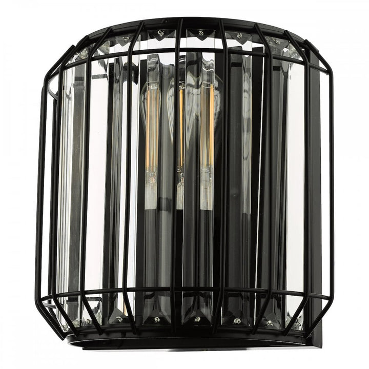 Dar NAE0922 Naeva 2 Light Wall Light Matt Black Glass