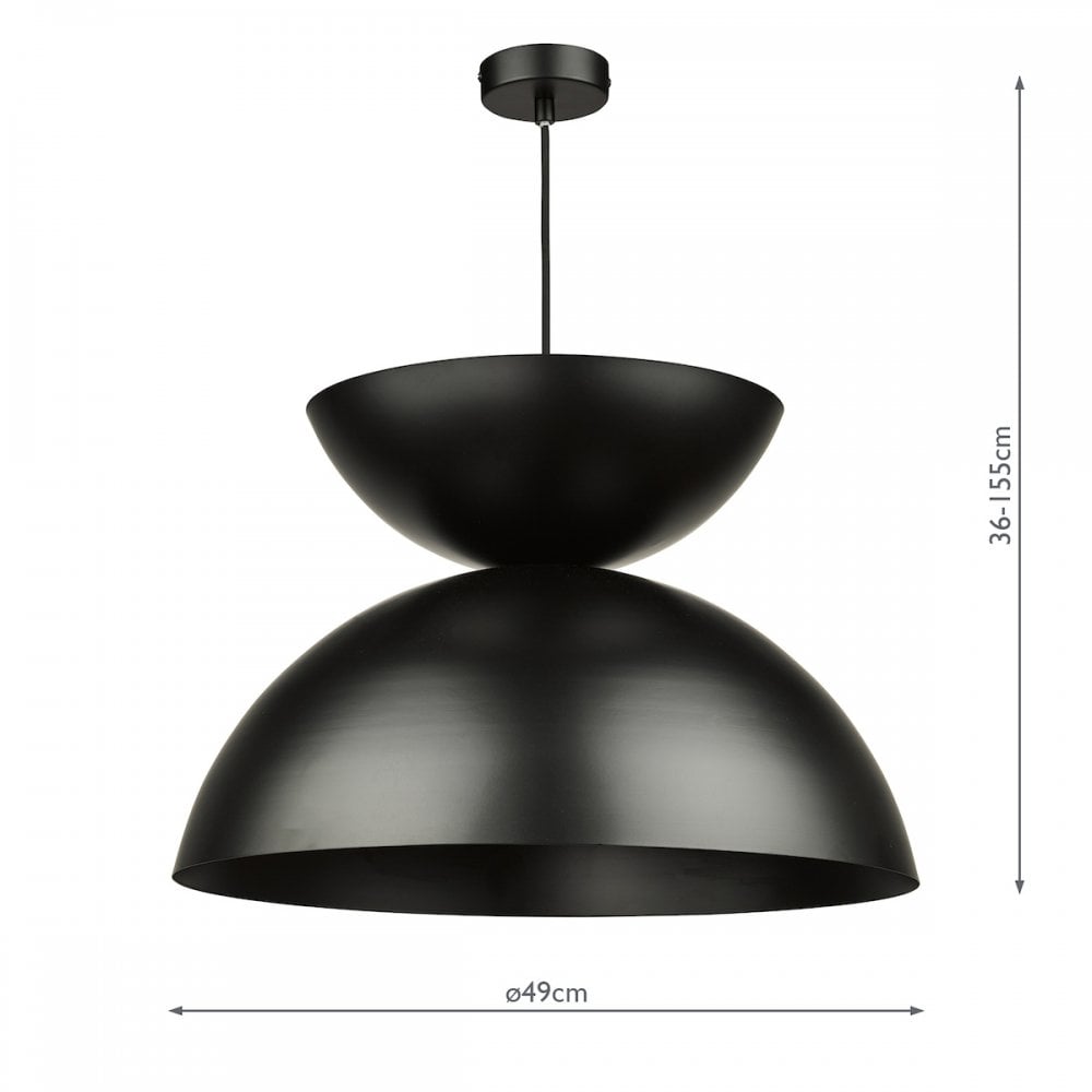 Dar RIY0122 Riya Pendant Matt Black