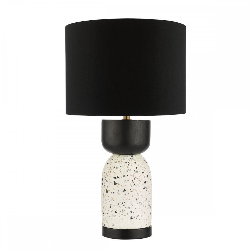 Dar ROJ4255 Roja Table Lamp Terrazzo & Black With Shade