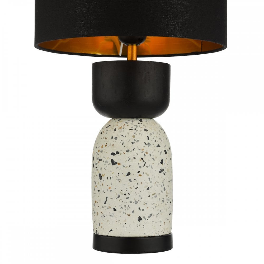 Dar ROJ4255 Roja Table Lamp Terrazzo & Black With Shade