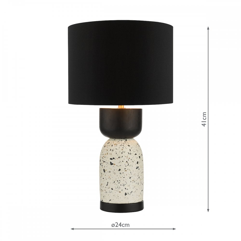 Dar ROJ4255 Roja Table Lamp Terrazzo & Black With Shade