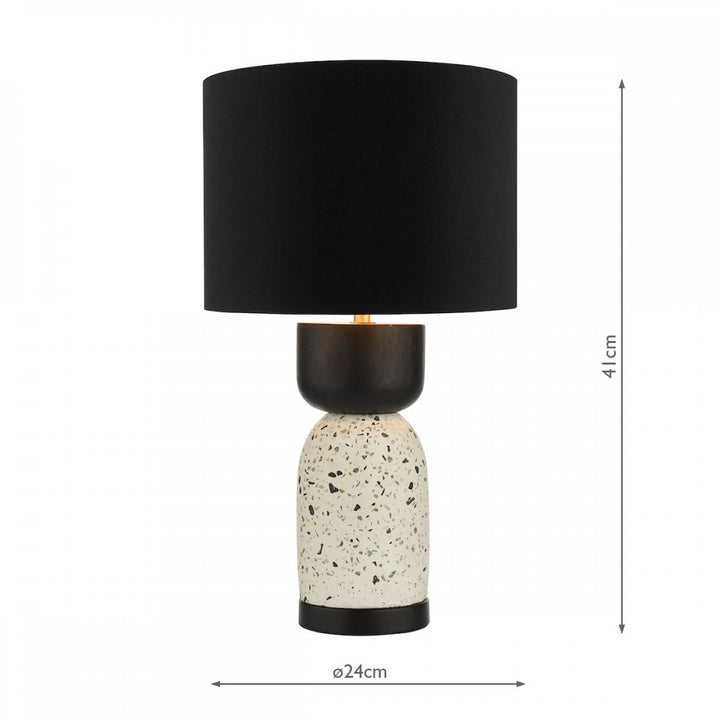 Dar ROJ4255 Roja Table Lamp Terrazzo & Black With Shade