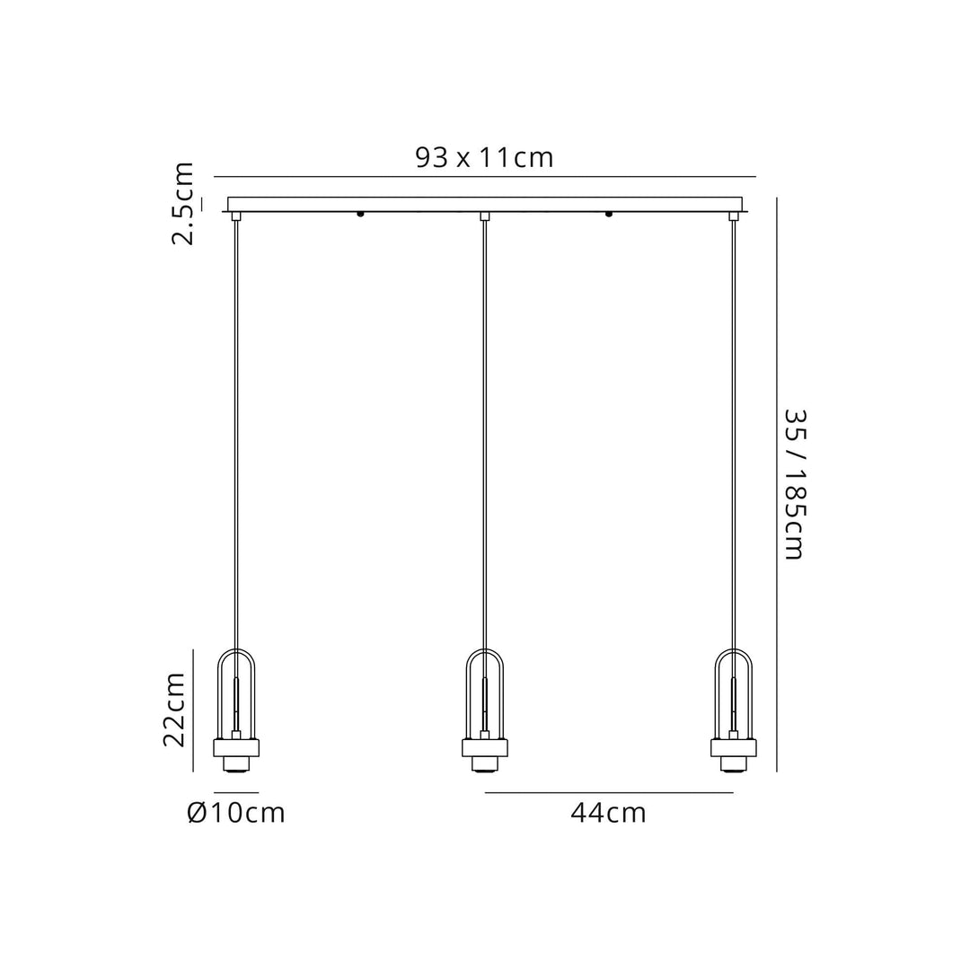 Nelson Lighting NL83169 Acme Linear Suspension Kit Polished Nickel/Matt Black