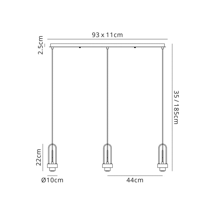 Nelson Lighting NL83169 Acme Linear Suspension Kit Polished Nickel/Matt Black