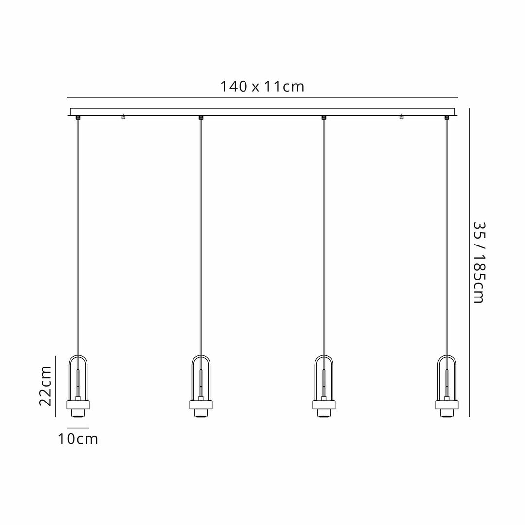 Nelson Lighting NL83209 Acme Linear Suspension Kit Polished Nickel/Matt Black