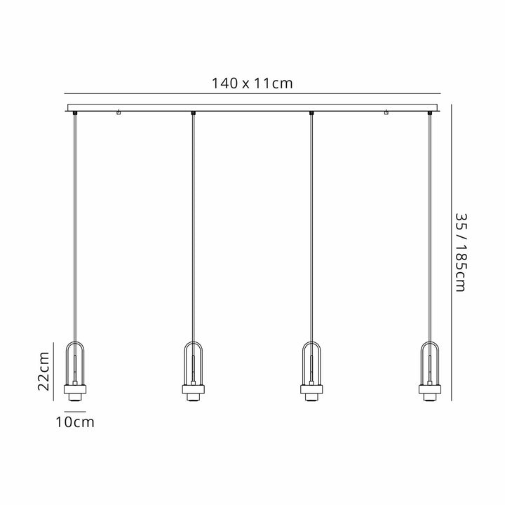 Nelson Lighting NL83209 Acme Linear Suspension Kit Polished Nickel/Matt Black