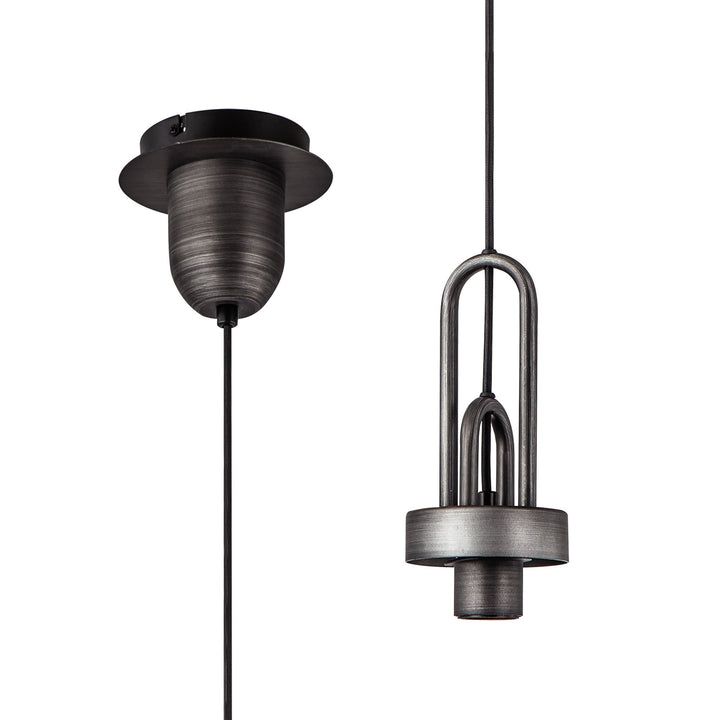 Nelson Lighting NL84389 Amsterdam Suspension Kit Aged Pewter/Matt Black