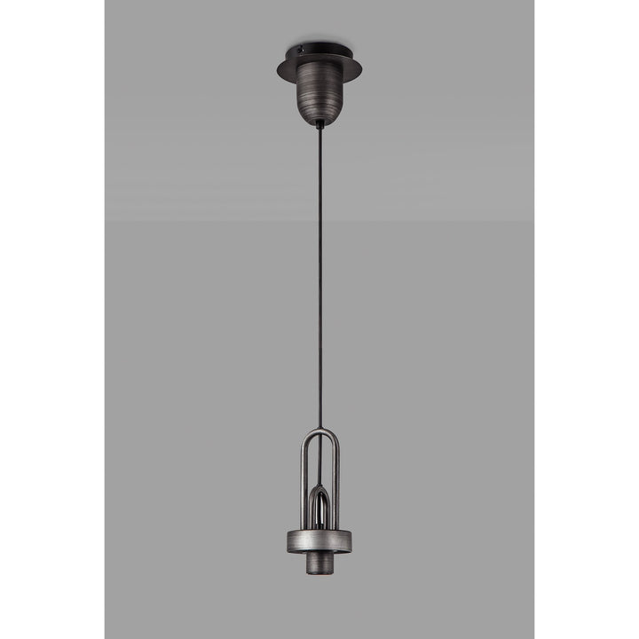 Nelson Lighting NL84389 Amsterdam Suspension Kit Aged Pewter/Matt Black