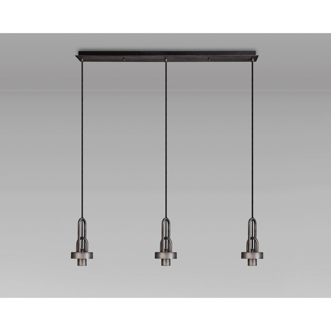 Nelson Lighting NL84409 Acme Linear Suspension Kit Aged Pewter/Matt Black