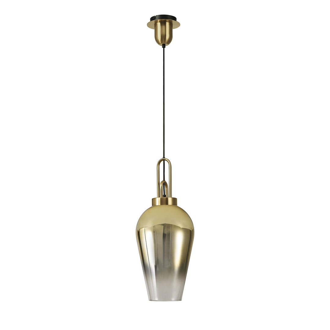 Nelson Lighting NL86979 Amsterdam Shade Brass Gold Clear