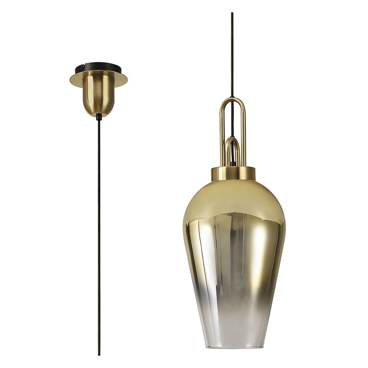 Nelson Lighting NL86979 Amsterdam Shade Brass Gold Clear