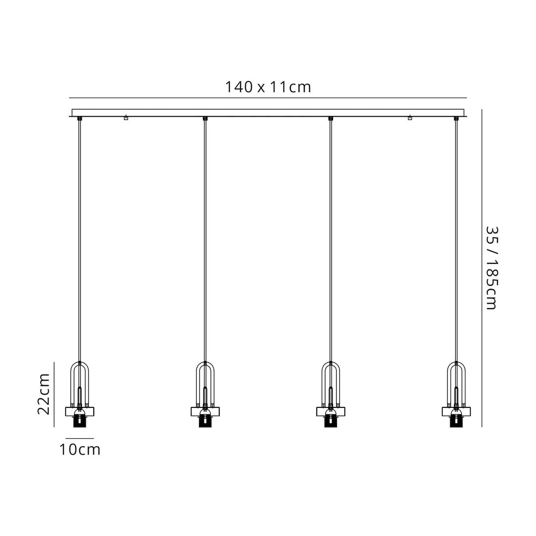 Nelson Lighting NL87749 Amsterdam Linear Suspension Kit Matt Black