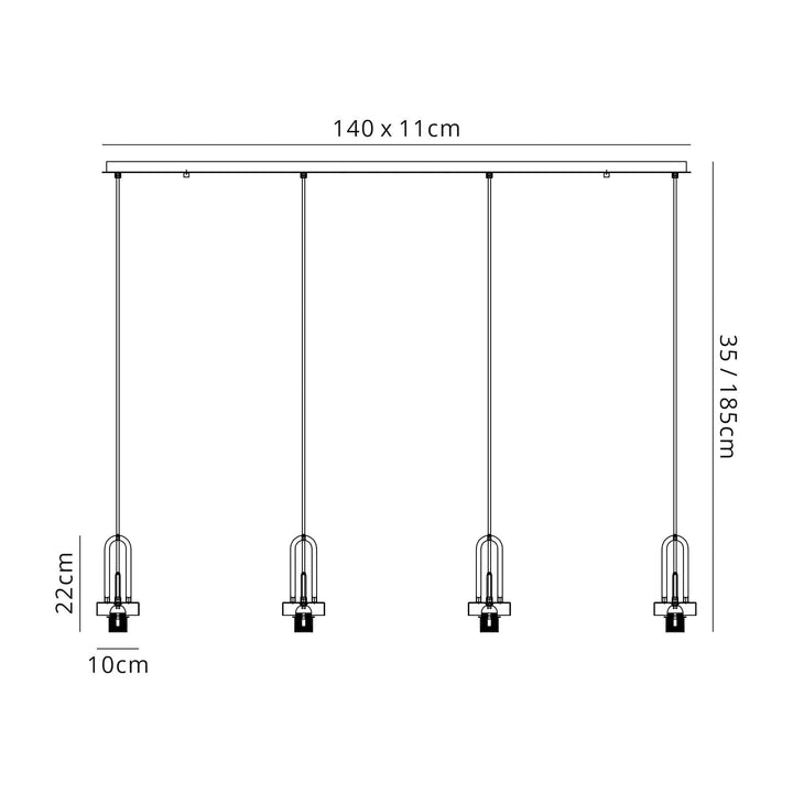 Nelson Lighting NL87749 Amsterdam Linear Suspension Kit Matt Black