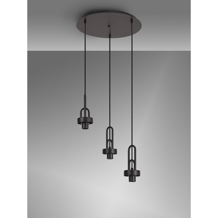 Nelson Lighting NL87919 Amsterdam 2m Round Suspension Kit Matt Black