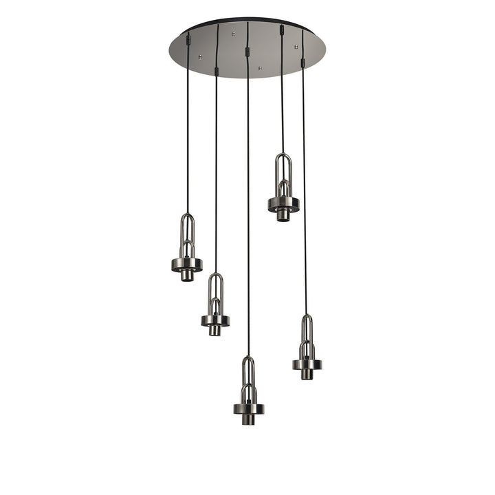 Nelson Lighting NL87929 Acme 2.5m Round Suspension Kit Polished Nickel / Matt Black