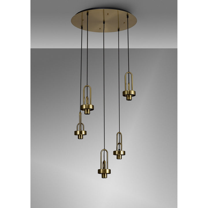 Nelson Lighting NL87949 Acme 2.5m Round Suspension Kit Brass Gold / Matt Black