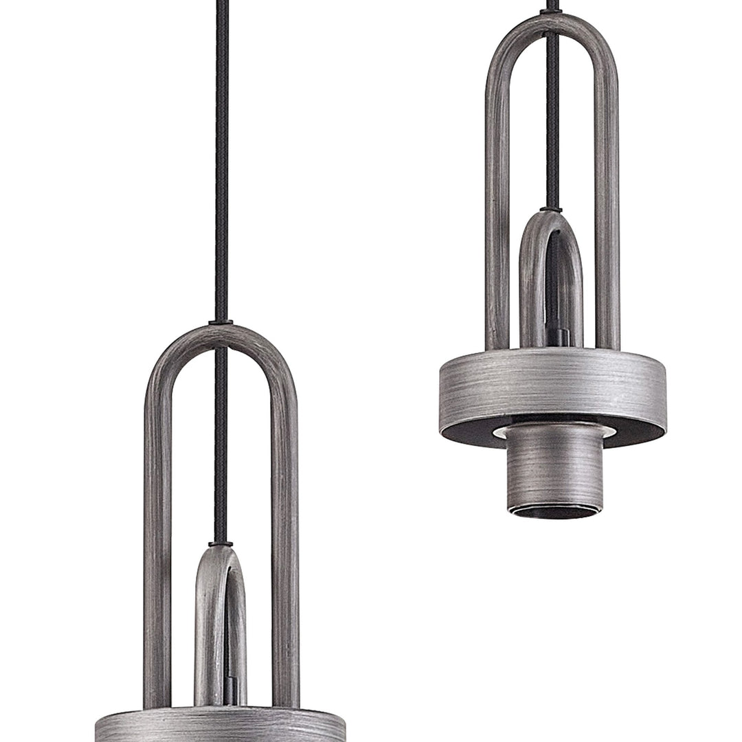 Nelson Lighting NL87979 Acme 2.5m Round Suspension Kit Aged Pewter / Matt Black