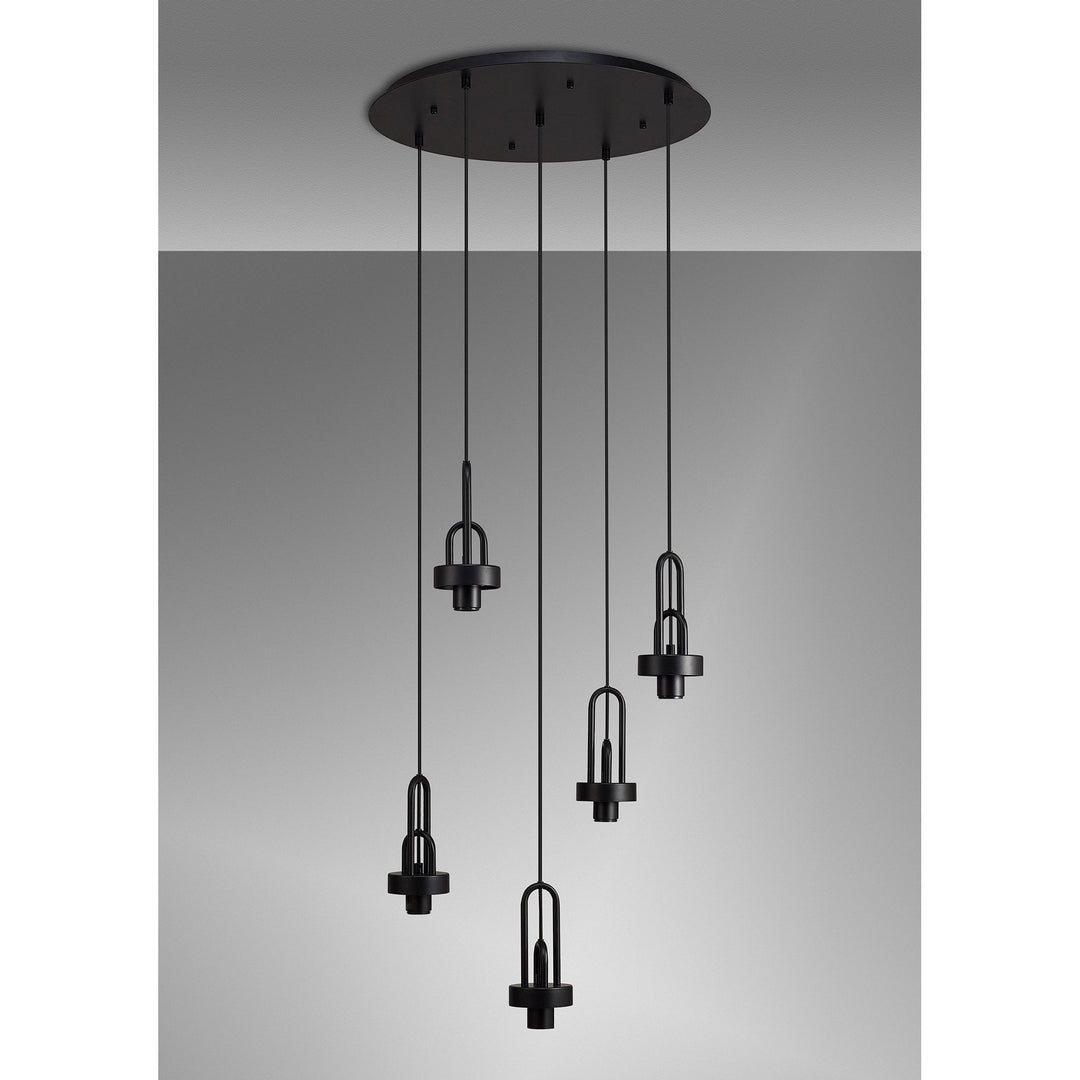 Nelson Lighting NL87989 Amsterdam 2.5m Round Suspension Kit Matt Black