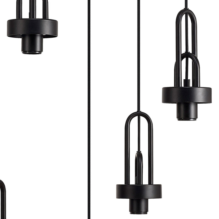 Nelson Lighting NL87989 Amsterdam 2.5m Round Suspension Kit Matt Black