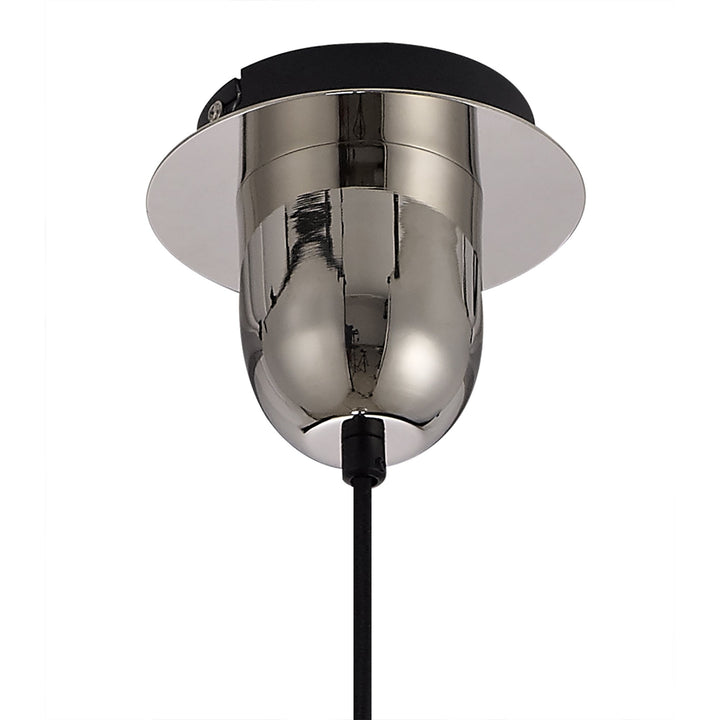 Nelson Lighting NLK05159 Amsterdam 1 Light Pendant Polished Nickel Matt Black