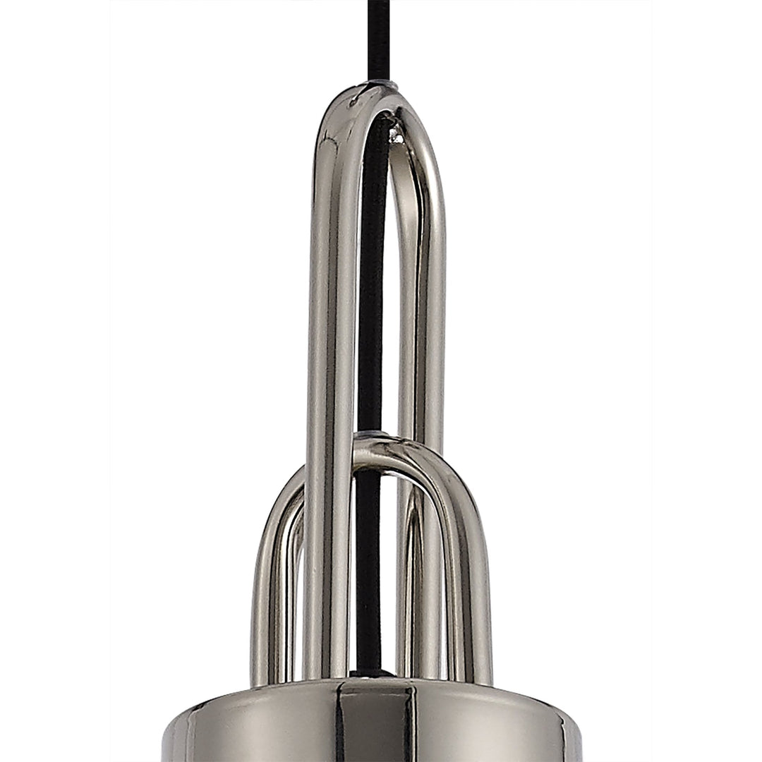 Nelson Lighting NLK05159 Amsterdam 1 Light Pendant Polished Nickel Matt Black