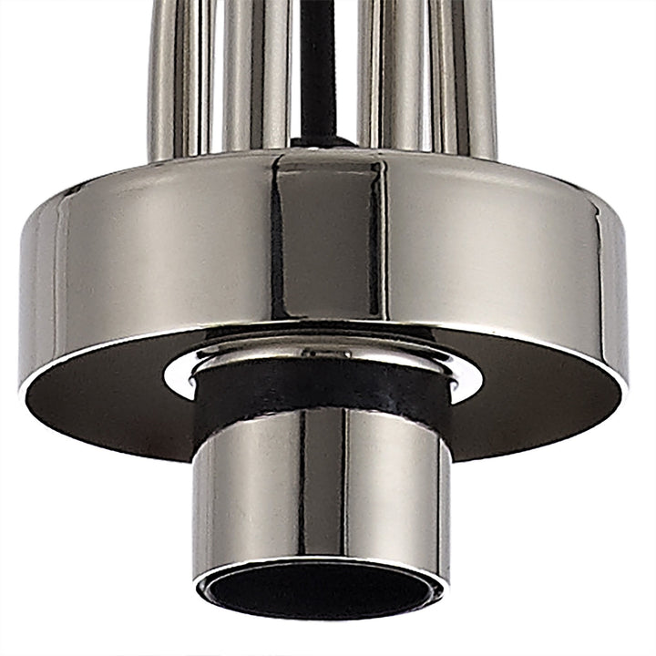 Nelson Lighting NLK05159 Amsterdam 1 Light Pendant Polished Nickel Matt Black