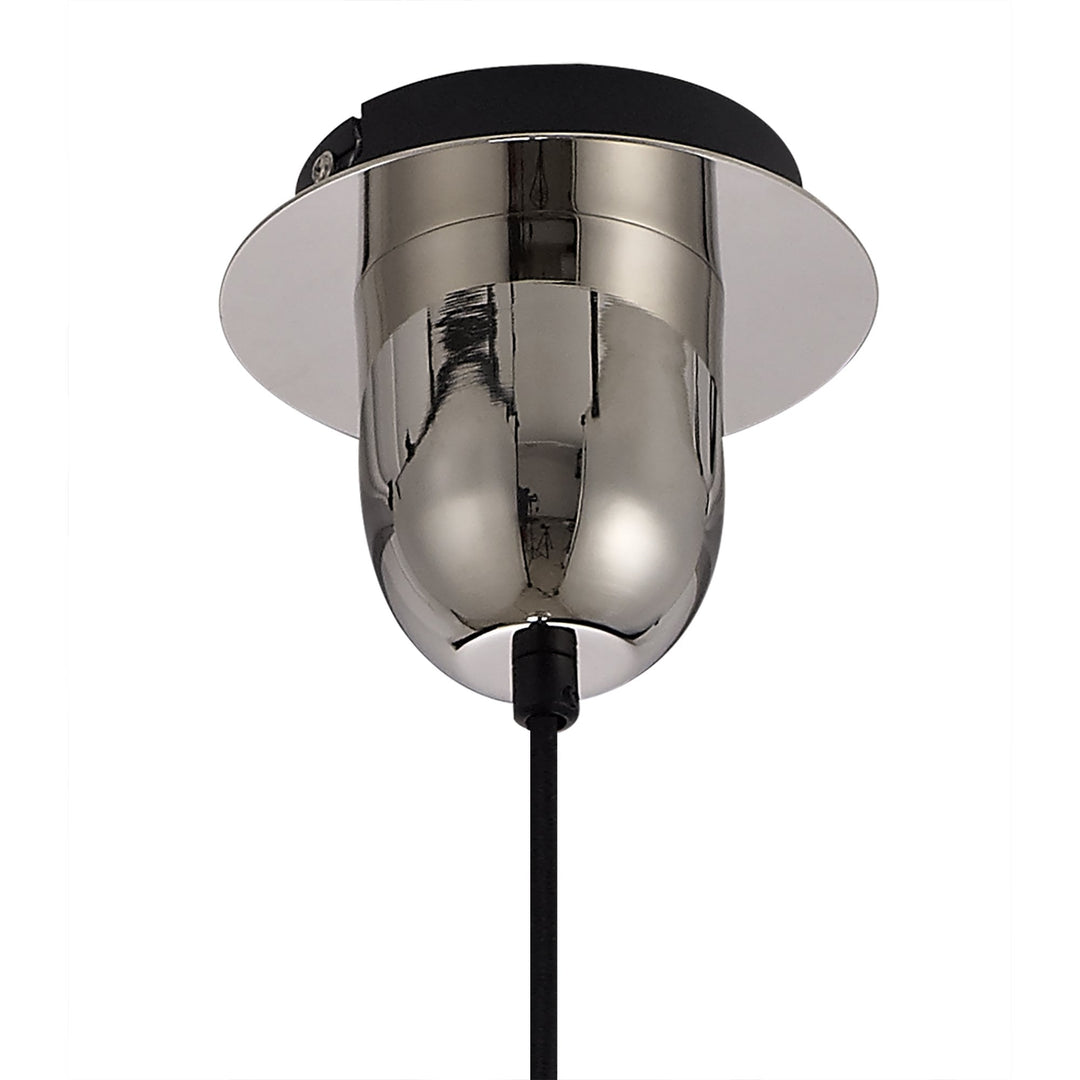 Nelson Lighting NLK05199 Amsterdam 1 Light Pendant Polished Nickel Matt Black