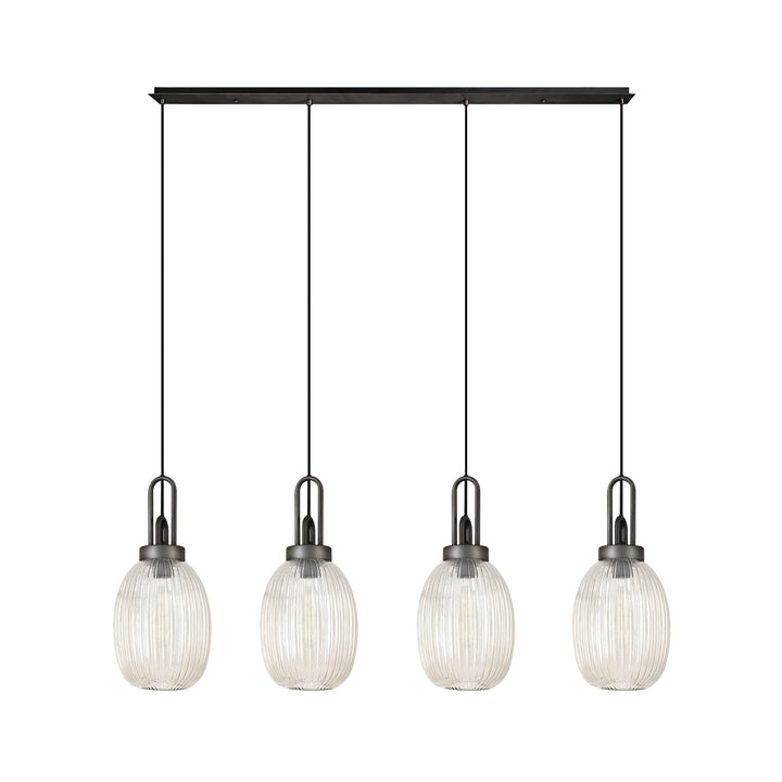 Nelson Lighting NLK05249 Amsterdam 1 Light Pendant Polished Nickel Matt Black