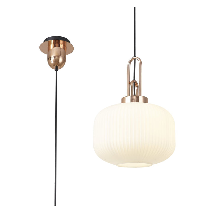 Nelson Lighting NLK05269 Amsterdam 1 Light Pendant Copper Matt Black