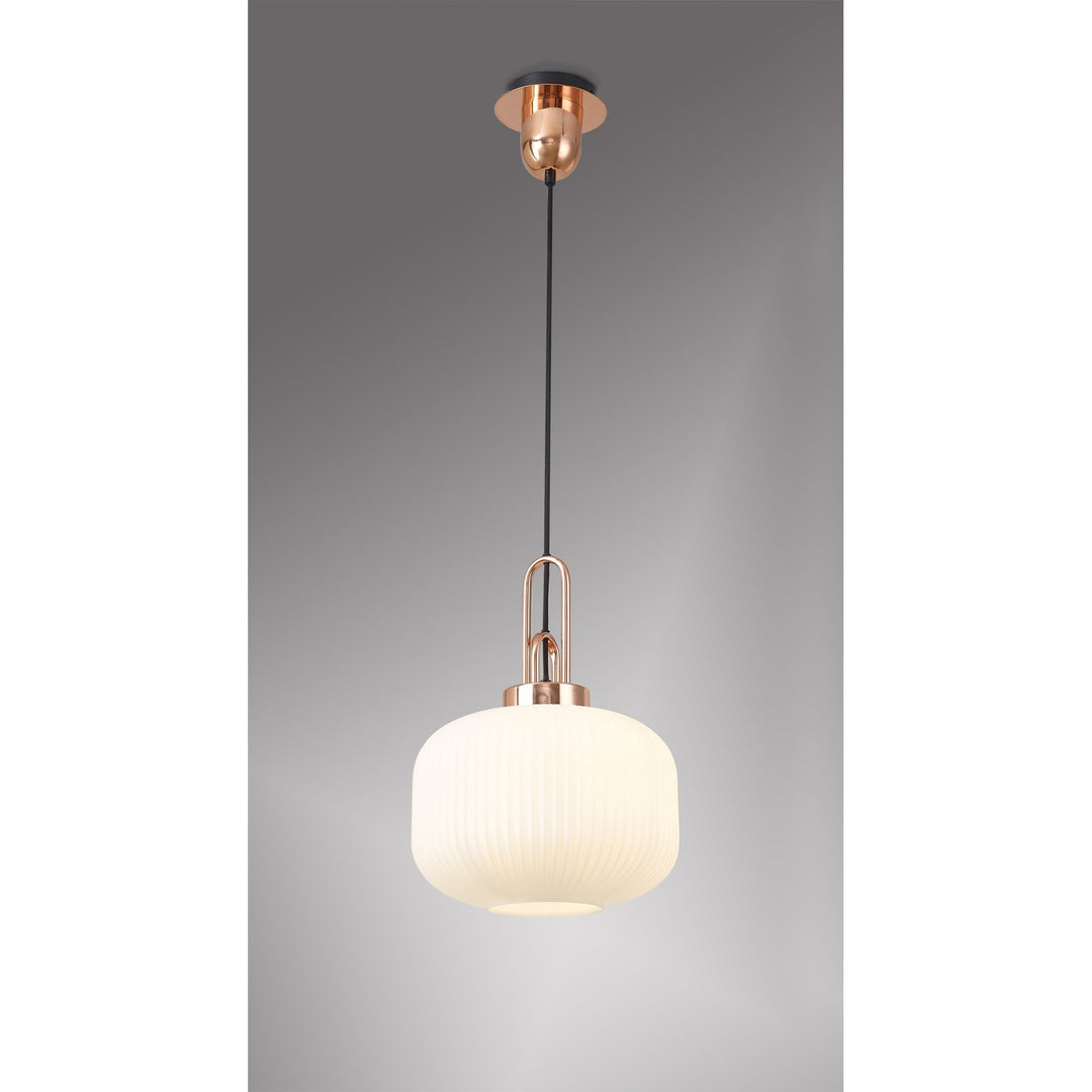 Nelson Lighting NLK05269 Amsterdam 1 Light Pendant Copper Matt Black