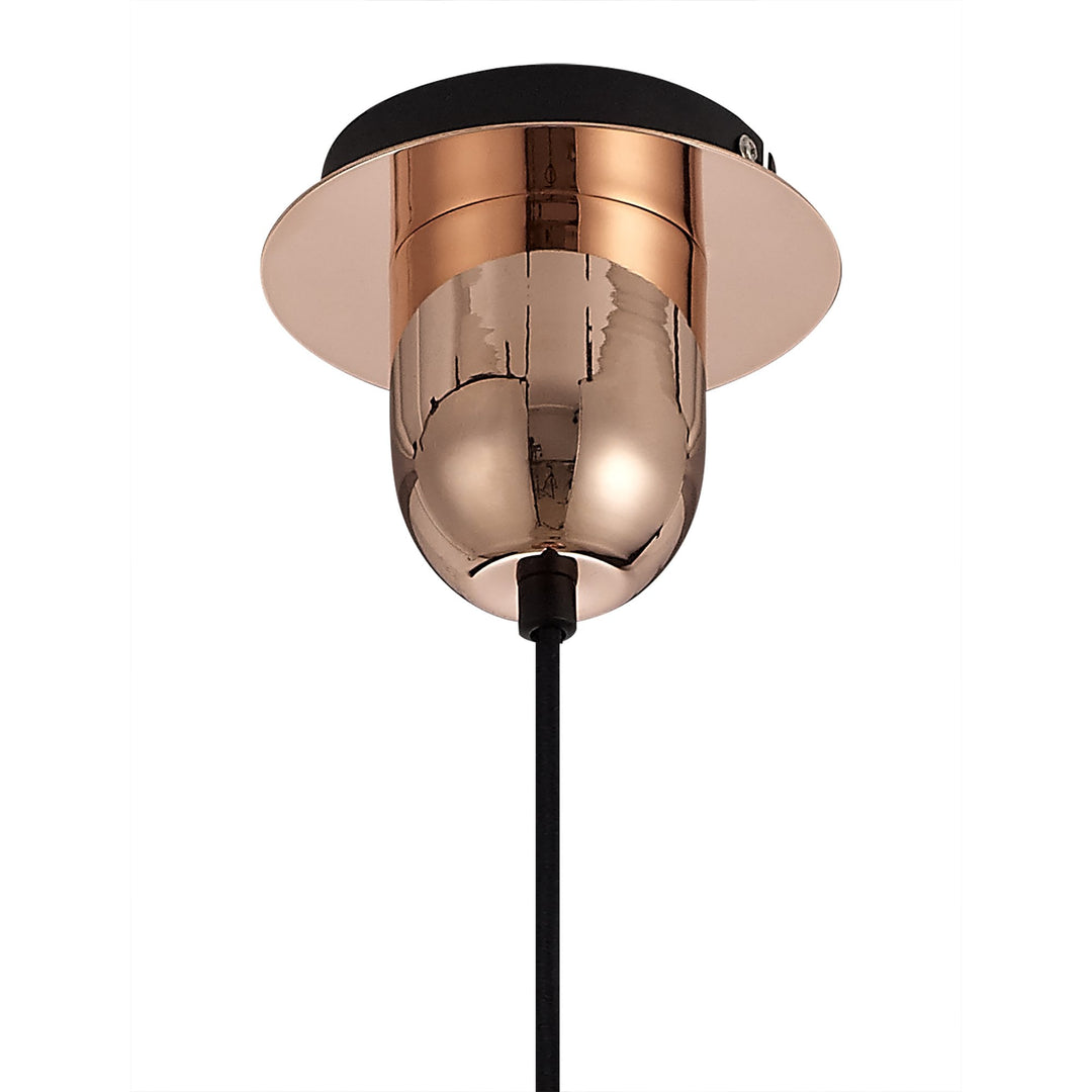 Nelson Lighting NLK05269 Amsterdam 1 Light Pendant Copper Matt Black