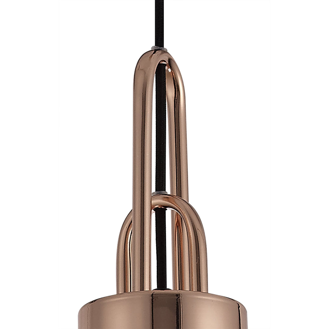 Nelson Lighting NLK05269 Amsterdam 1 Light Pendant Copper Matt Black