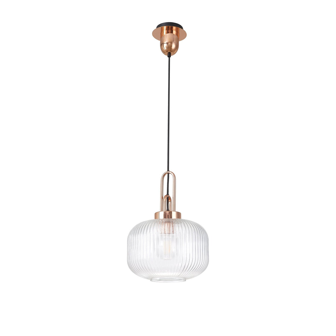 Nelson Lighting NLK05279 Amsterdam 1 Light Pendant Copper Matt Black