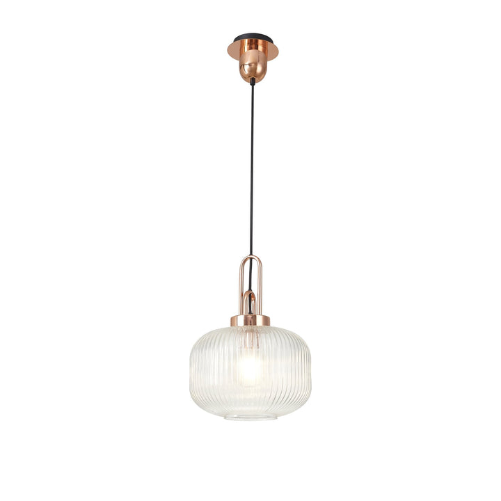 Nelson Lighting NLK05279 Amsterdam 1 Light Pendant Copper Matt Black