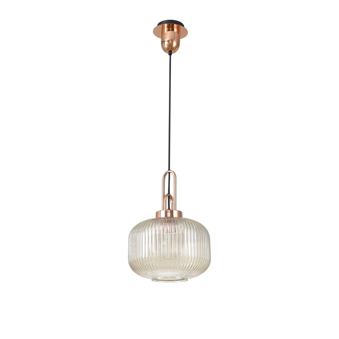 Nelson Lighting NLK05299 Amsterdam 1 Light Pendant Copper Matt Black