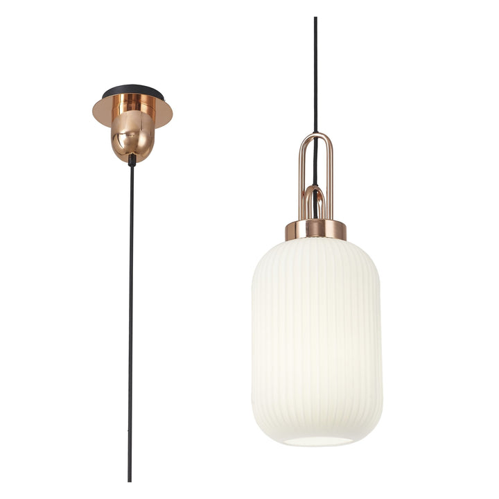 Nelson Lighting NLK05309 Amsterdam 1 Light Pendant Copper Matt Black