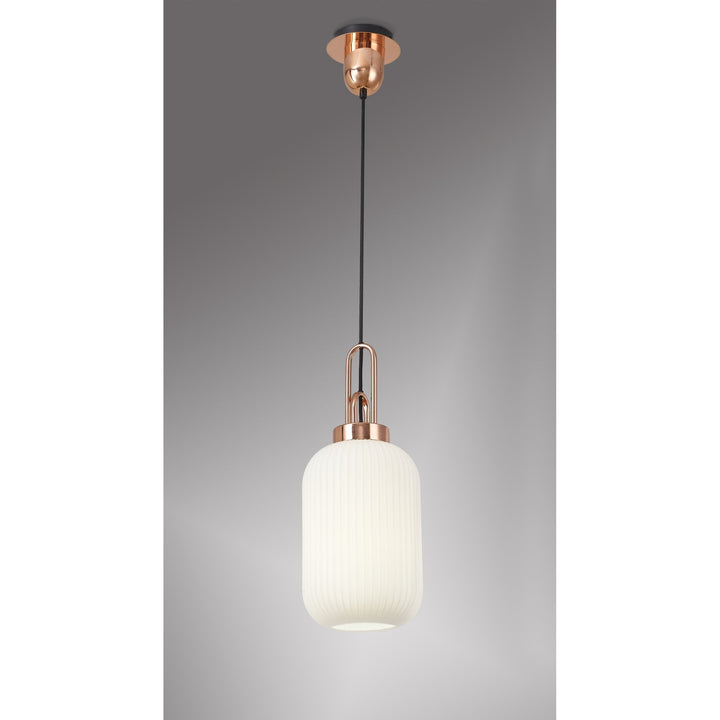 Nelson Lighting NLK05309 Amsterdam 1 Light Pendant Copper Matt Black