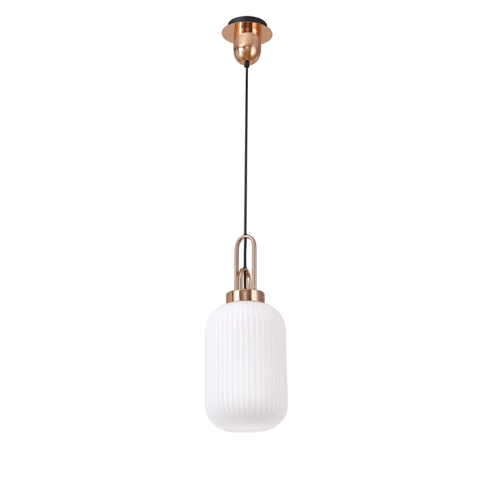 Nelson Lighting NLK05309 Amsterdam 1 Light Pendant Copper Matt Black