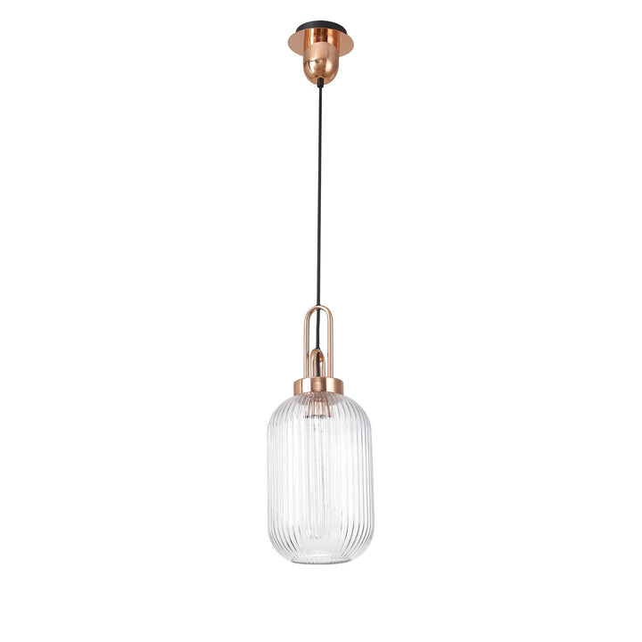 Nelson Lighting NLK05319 Amsterdam 1 Light Pendant Copper Matt Black