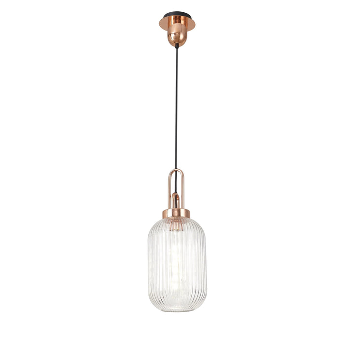 Nelson Lighting NLK05319 Amsterdam 1 Light Pendant Copper Matt Black