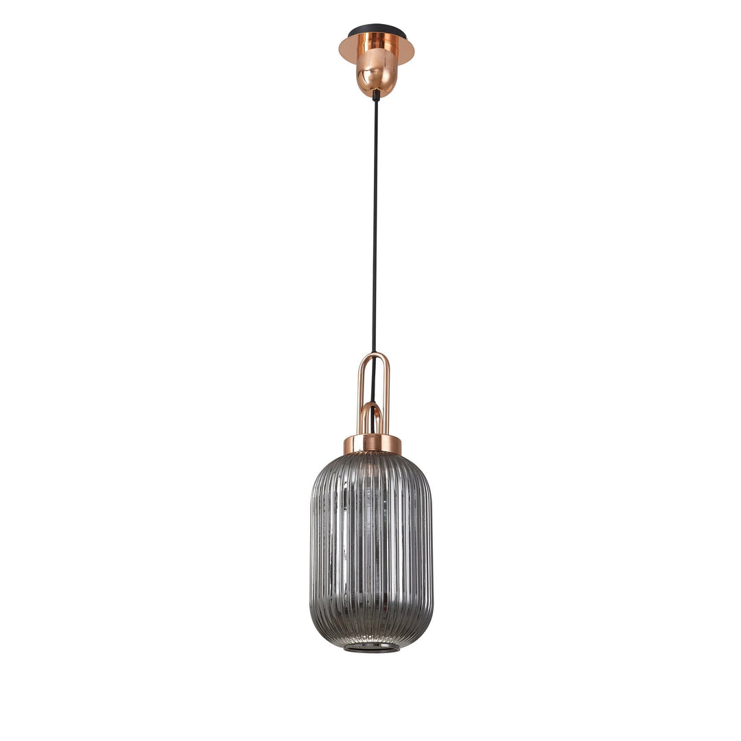 Nelson Lighting NLK05329 Amsterdam 1 Light Pendant Copper Matt Black