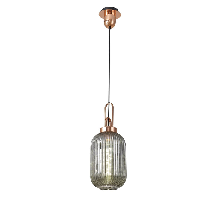 Nelson Lighting NLK05329 Amsterdam 1 Light Pendant Copper Matt Black