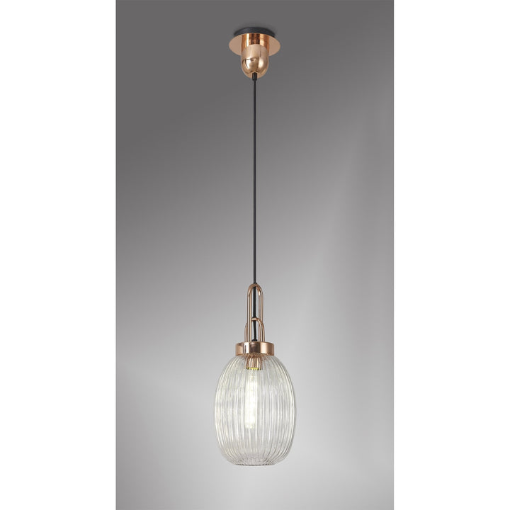 Nelson Lighting NLK05349 Amsterdam 1 Light Pendant Copper Matt Black