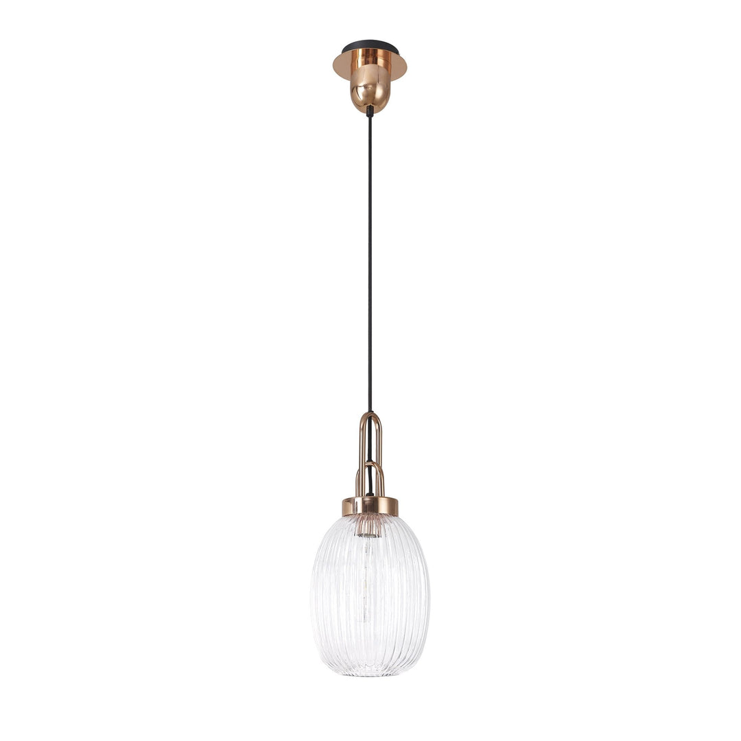 Nelson Lighting NLK05349 Amsterdam 1 Light Pendant Copper Matt Black