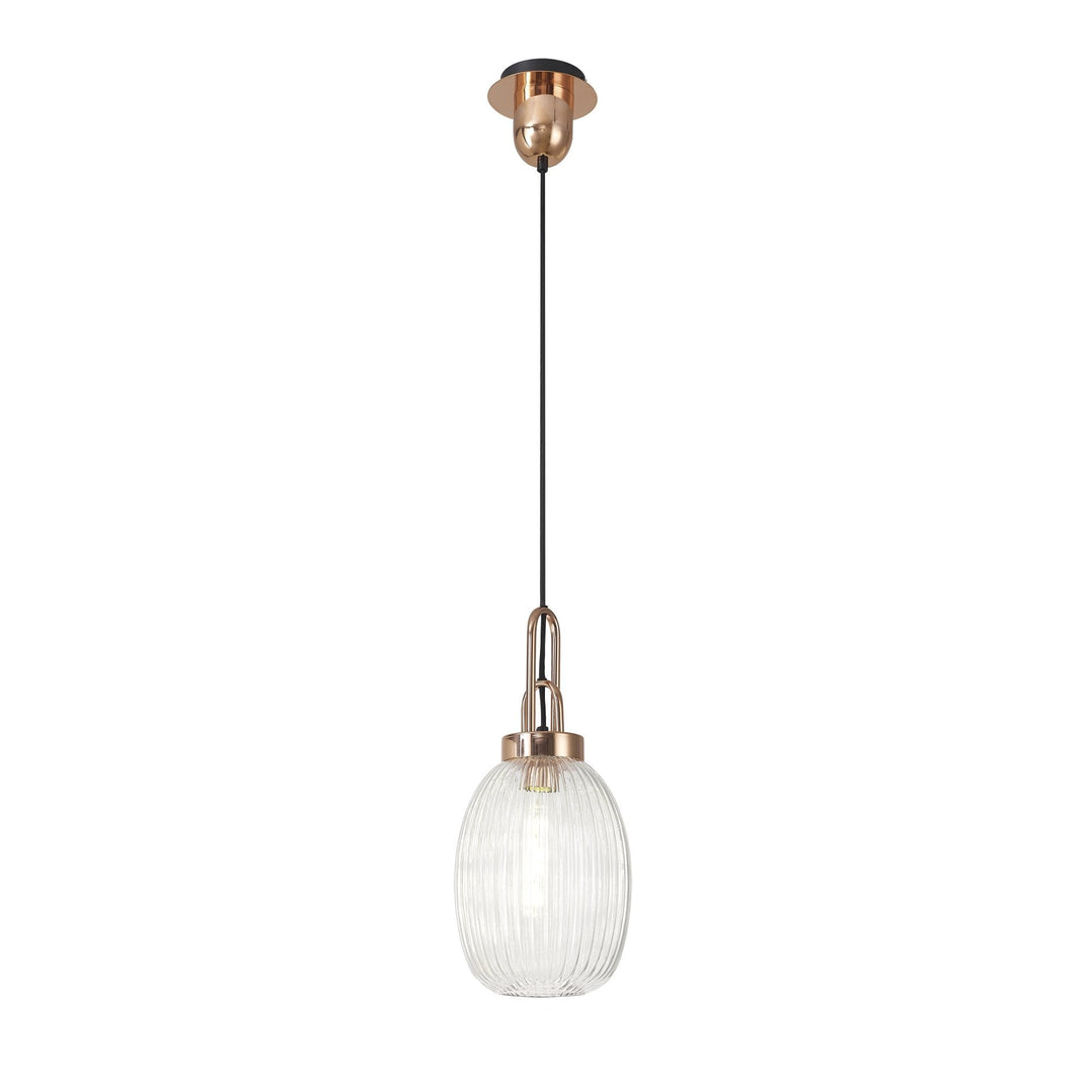 Nelson Lighting NLK05349 Amsterdam 1 Light Pendant Copper Matt Black