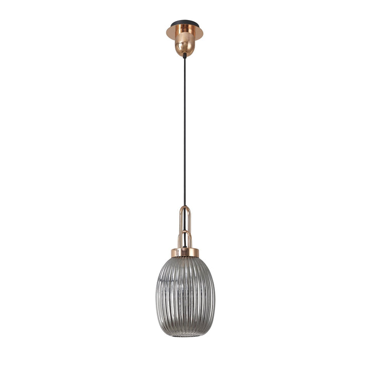 Nelson Lighting NLK05359 Amsterdam 1 Light Pendant Copper Matt Black