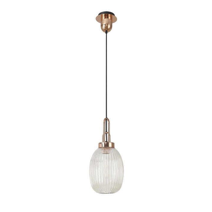 Nelson Lighting NLK05369 Amsterdam 1 Light Pendant Copper Matt Black