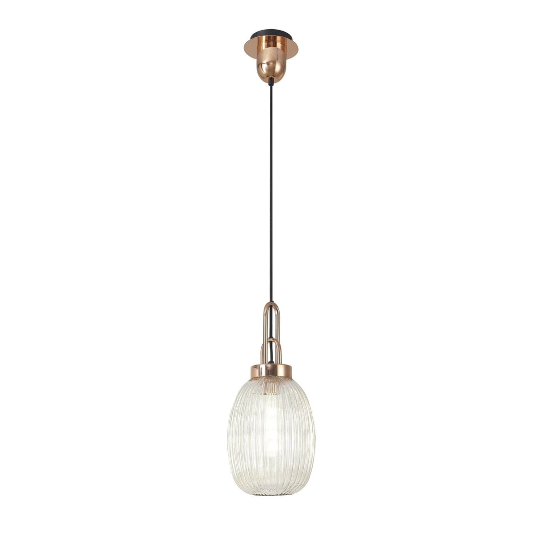 Nelson Lighting NLK05369 Amsterdam 1 Light Pendant Copper Matt Black