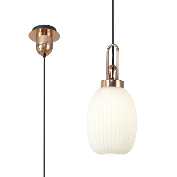 Nelson Lighting NLK05379 Amsterdam 1 Light Pendant Copper Matt Black